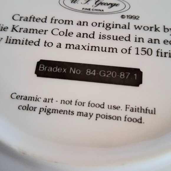 1992 W.S. George Fine China "Canyon of The Cat" Plate - Picture 7 of 10